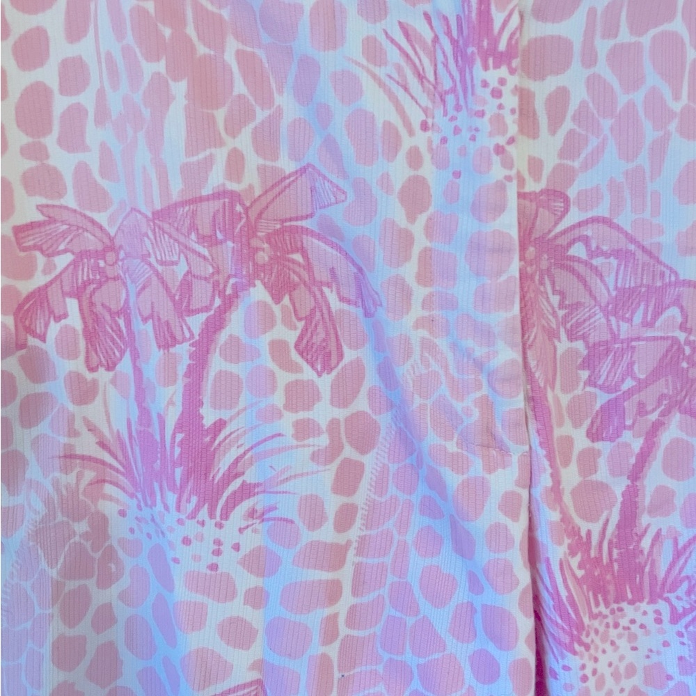 Lilly Pulitzer Pink Capri Crop Pants Palm Trees SZ 10 - Picture 4 of 4